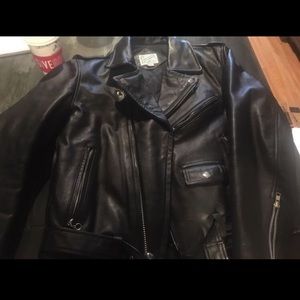 Men’s leather biker jacket